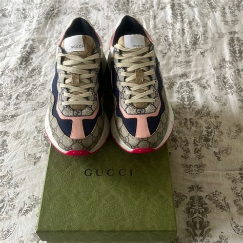 Shop Gucci Rhyton Mixed Media Sneakers 